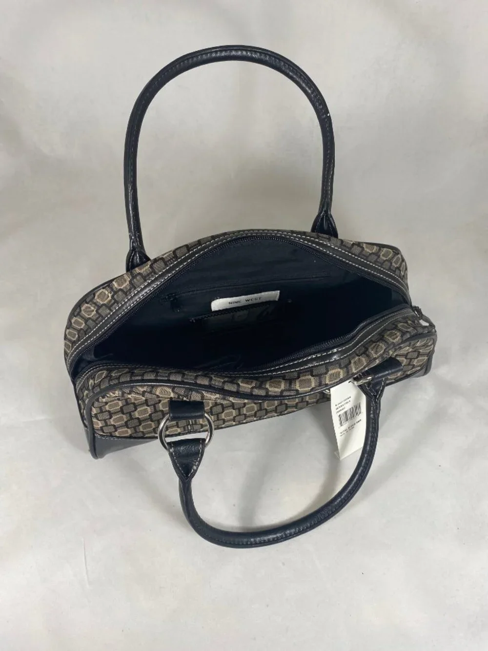 Nine West Geometric Pattern dome satchel Handbag Vintage Y2K